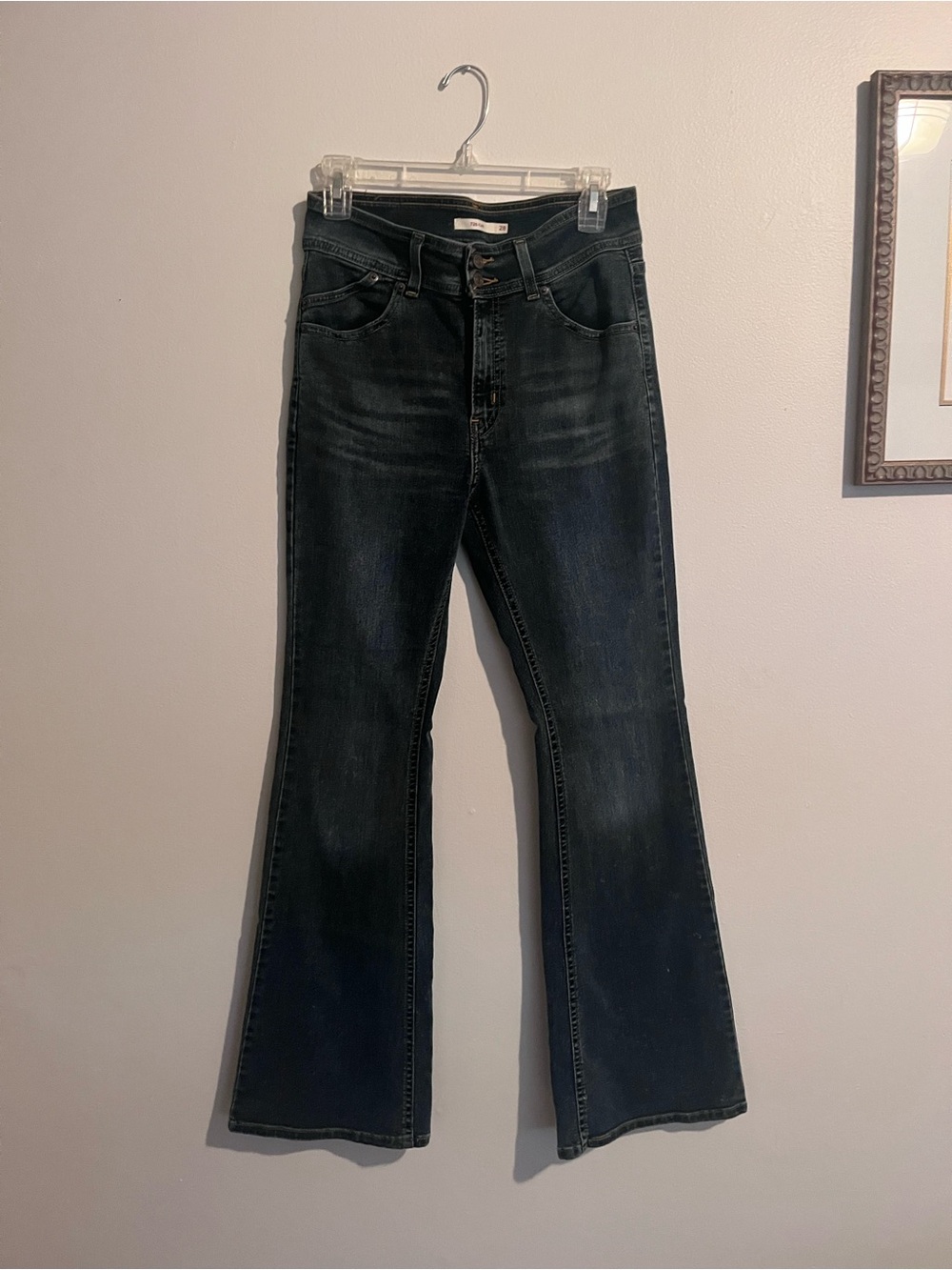 Levi's Dark Indigo Flare Jeans - Women's Wide Leg
